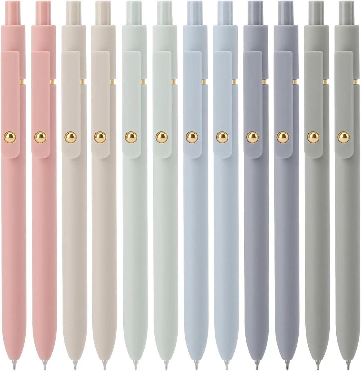 Ddaowanx Gel Pens,6 Pcs 0.5mm Retractable Quick Dry Black Ink Pens
