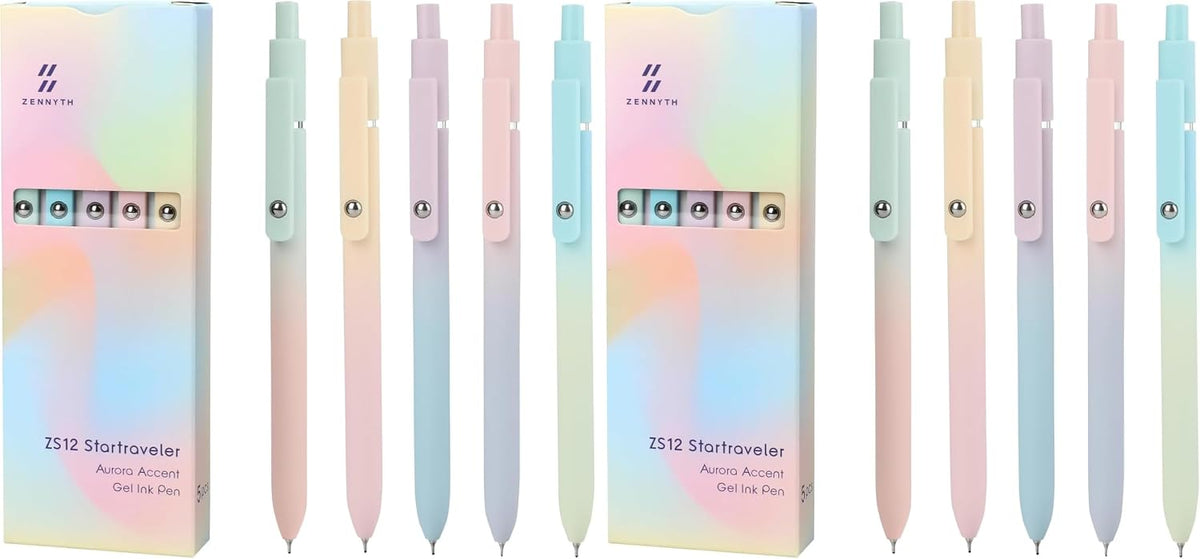 Ddaowanx Gel Pens,6 Pcs 0.5mm Retractable Quick Dry Black Ink Pens