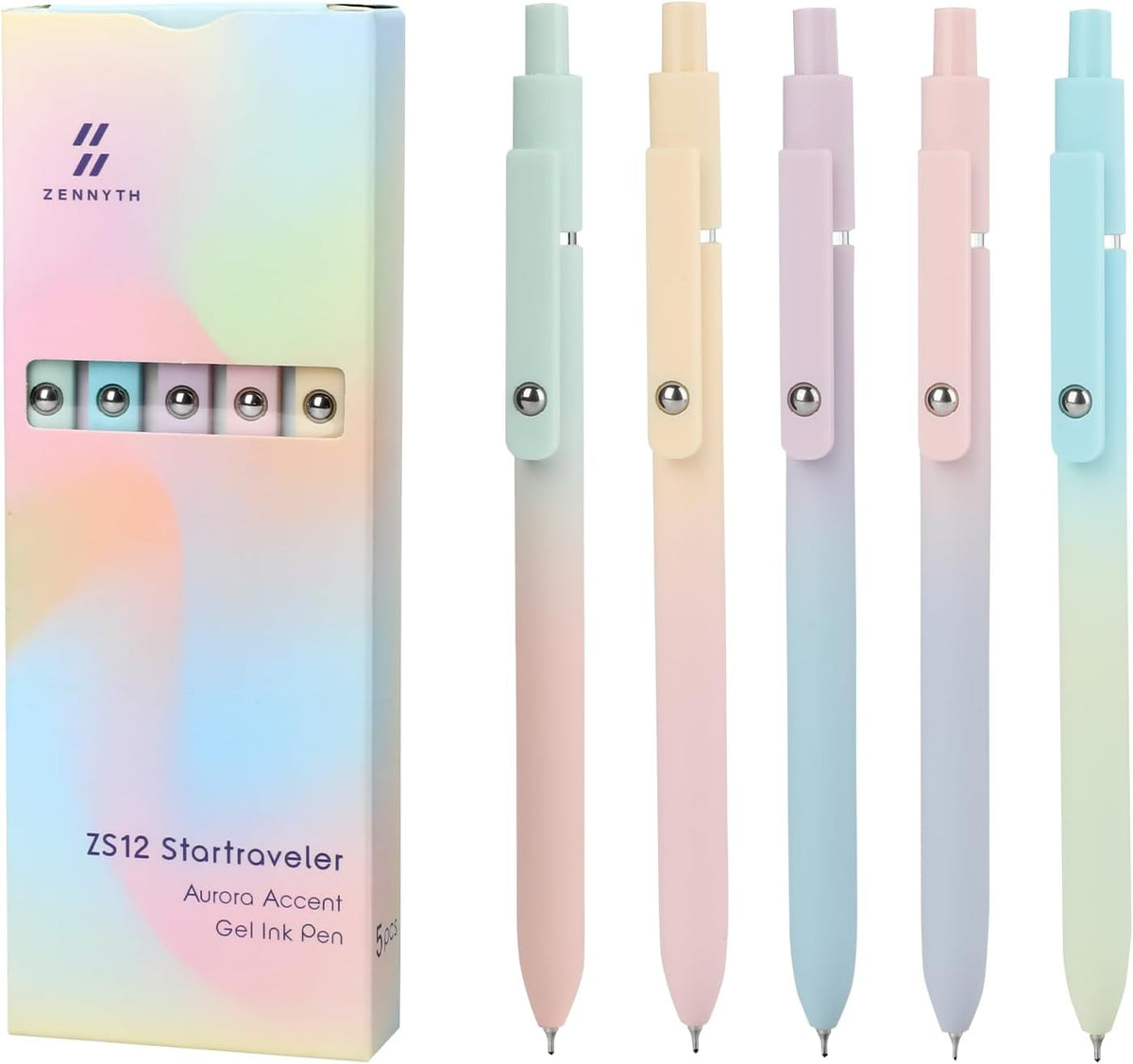 Ddaowanx Gel Pens,6 Pcs 0.5mm Retractable Quick Dry Black Ink Pens