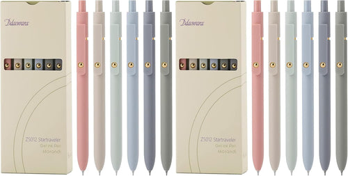 Ddaowanx Gel Pens,6 Pcs 0.5mm Retractable Quick Dry Black Ink Pens