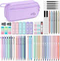 Four Candies 56PCS School Supplies with Pencil Case, Stationery Set, Purple