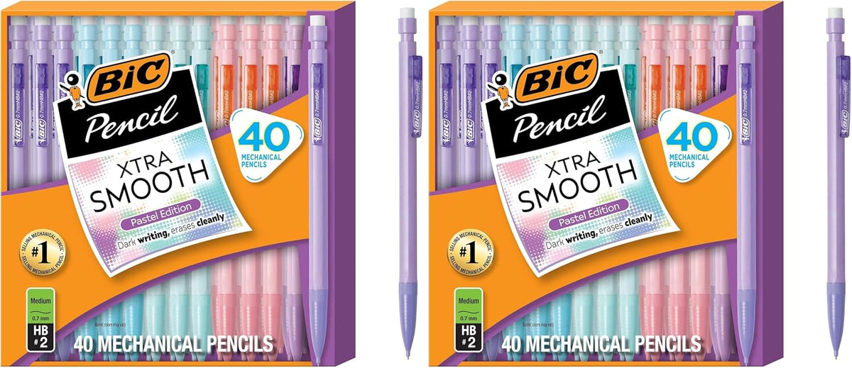 BIC Xtra-Smooth Mechanical Pencils, 0.7 mm Medium Point, 40-Count
