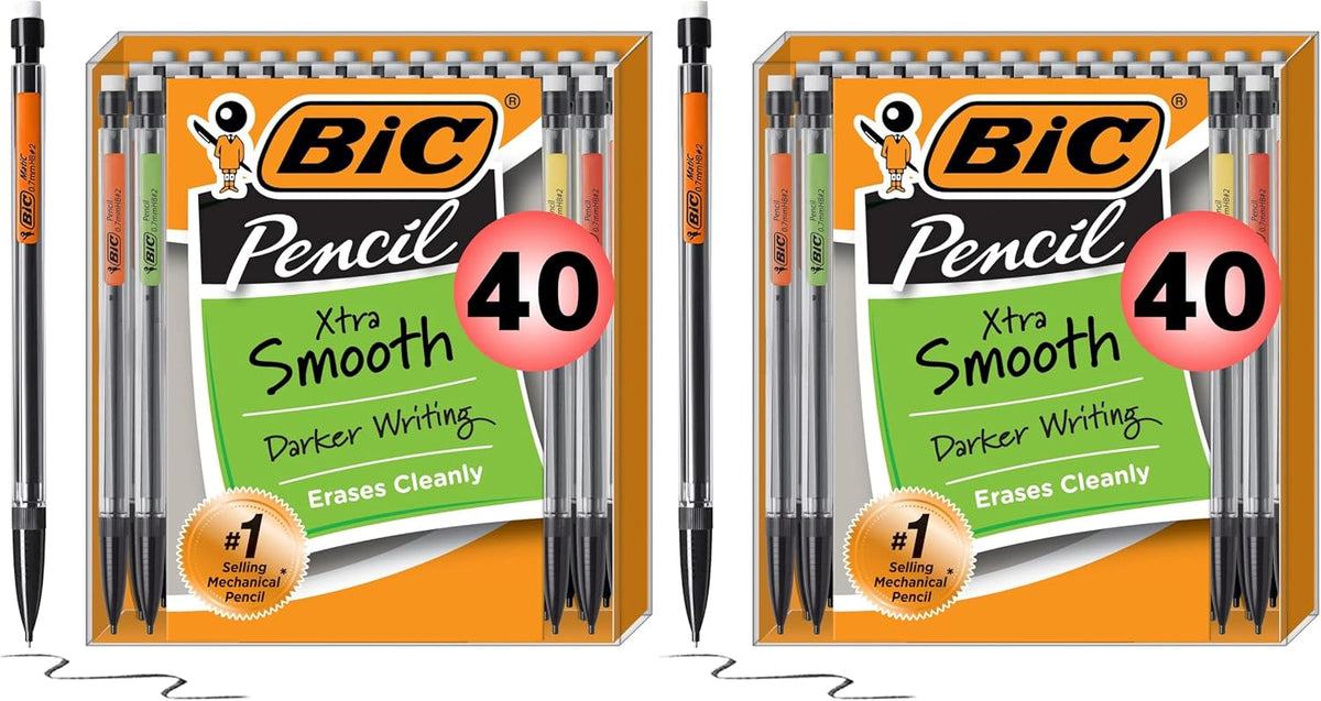 BIC Xtra-Smooth Mechanical Pencils, 0.7 mm Medium Point, 40-Count